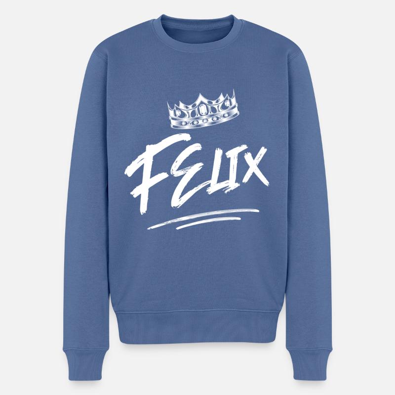 Felix - Männer Premium Bio Pullover - Taubenblau