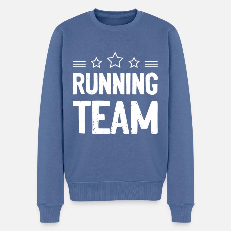 Running Team - Männer Premium Bio Pullover - Taubenblau