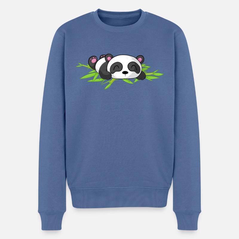 Sleeping Comic Panda - Pull Premium bio Homme - bleu pigeon