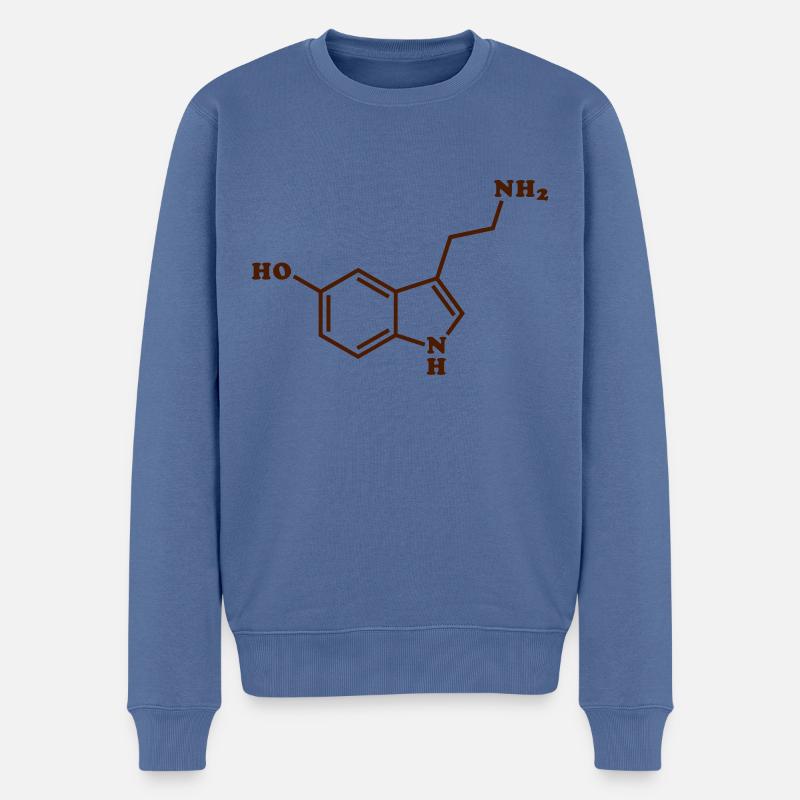 Chemische Summenformel für Serotonin - Männer Premium Bio Pullover - Taubenblau