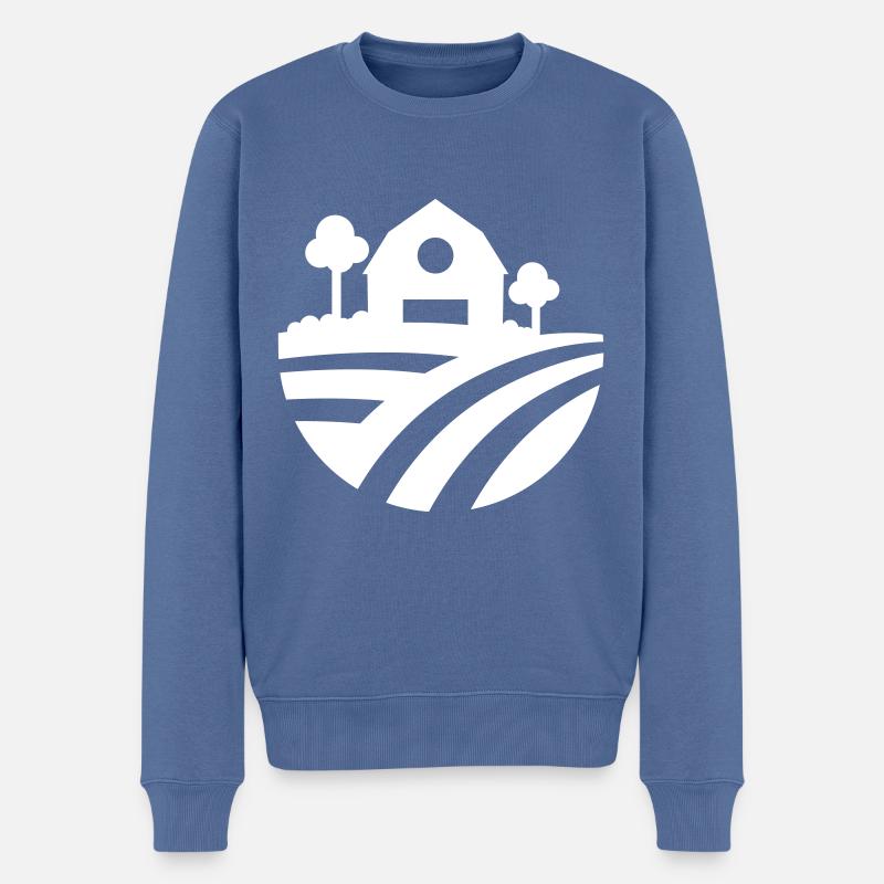 Icône Farm Harvest - Pull Premium bio Homme - bleu pigeon