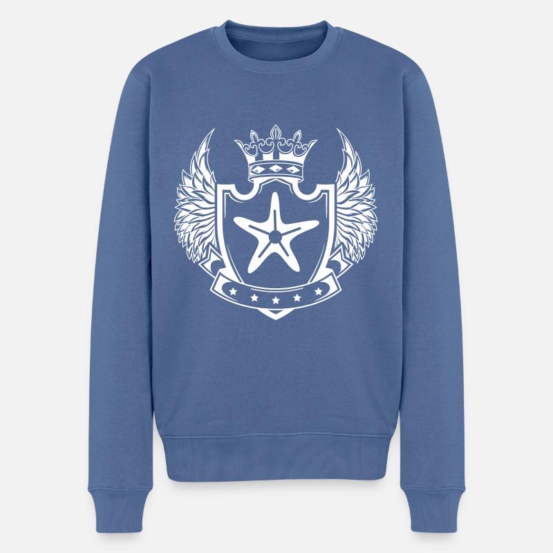 seestern icon symbol - Männer Premium Bio Pullover - Taubenblau