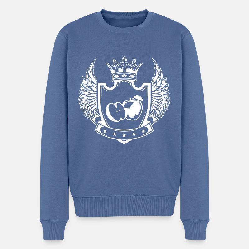 Bouclier Apple - Pull Premium bio Homme - bleu pigeon