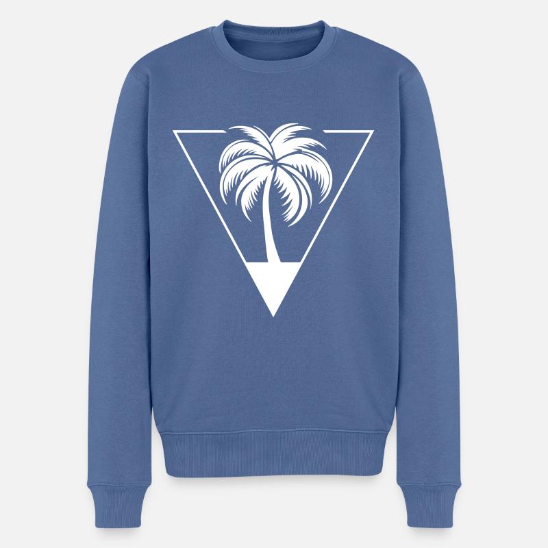 Palme Silhouette Symbol - Männer Premium Bio Pullover - Taubenblau