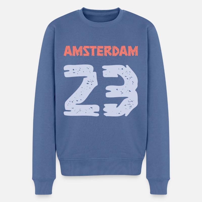 Amsterdam 23 Trikot 2023 - Männer Premium Bio Pullover - Taubenblau