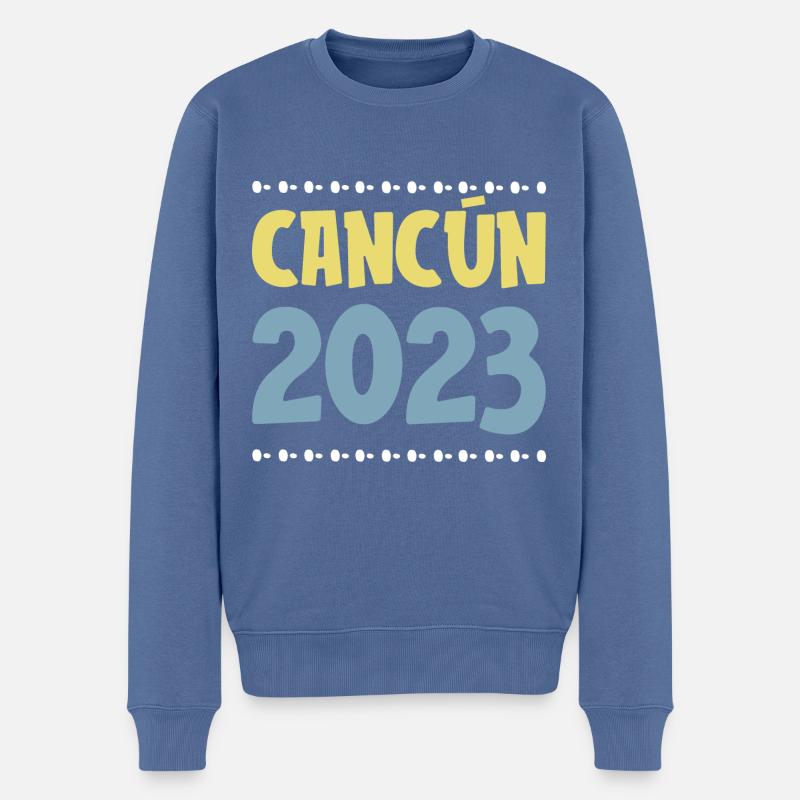 Cancun 2023 - Pull Premium bio Homme - bleu pigeon