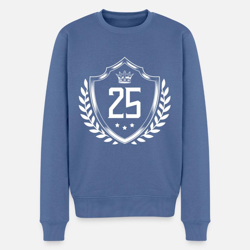 25 Couronne numérique - Pull Premium bio Homme - bleu pigeon