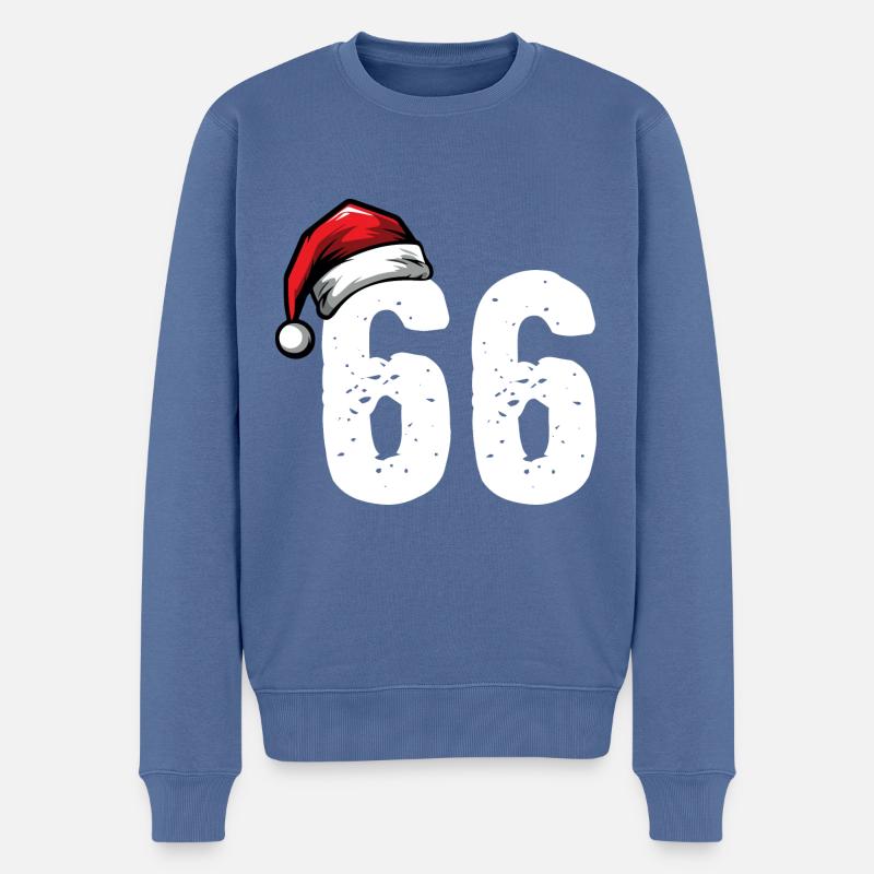 66 Numéro Noël - Pull Premium bio Homme - bleu pigeon