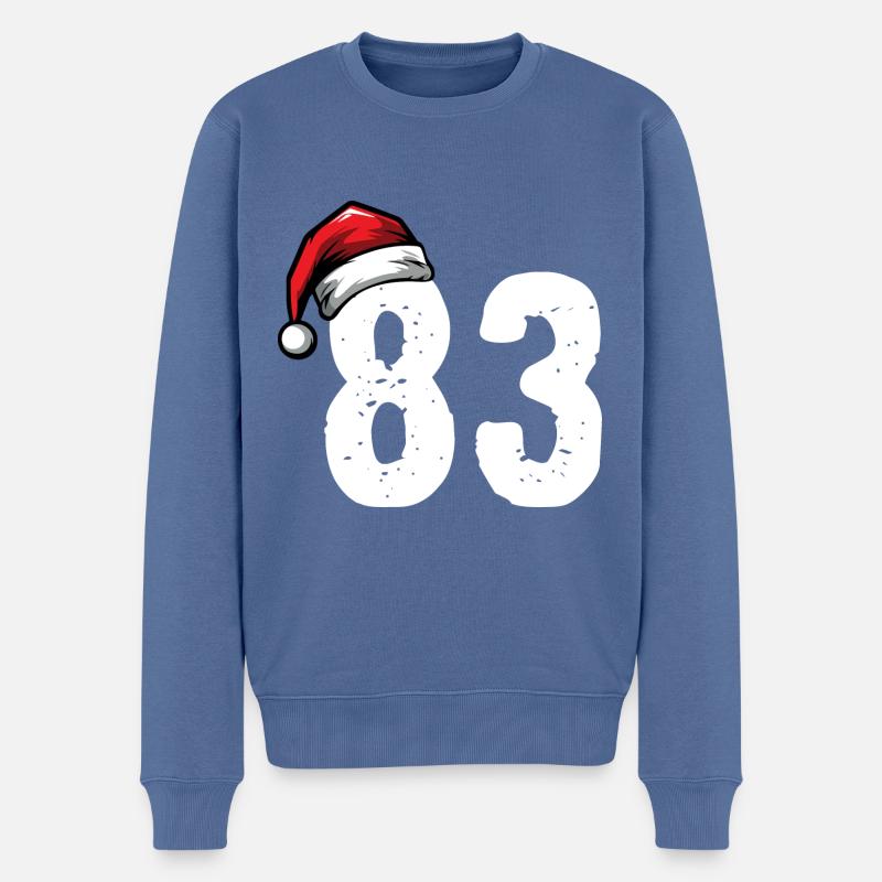 83 Numéro Noël - Pull Premium bio Homme - bleu pigeon