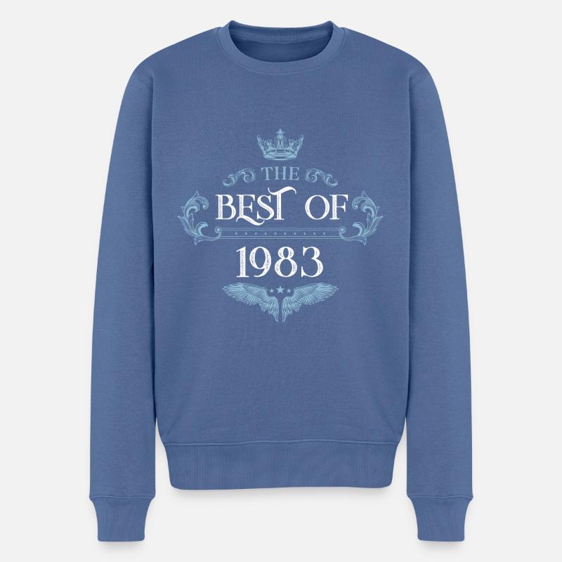 1983 best of - Männer Premium Bio Pullover - Taubenblau