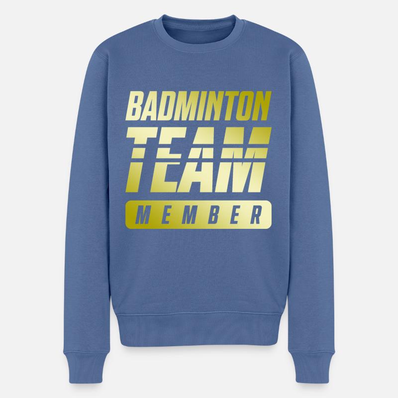 Badminton Team - Männer Premium Bio Pullover - Taubenblau