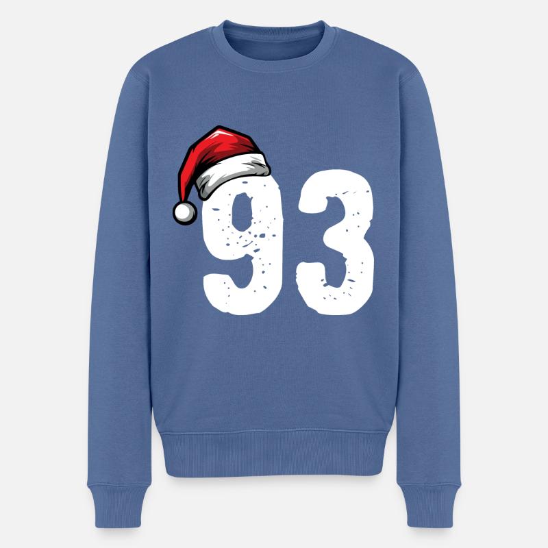 93 Numéro Noël - Pull Premium bio Homme - bleu pigeon
