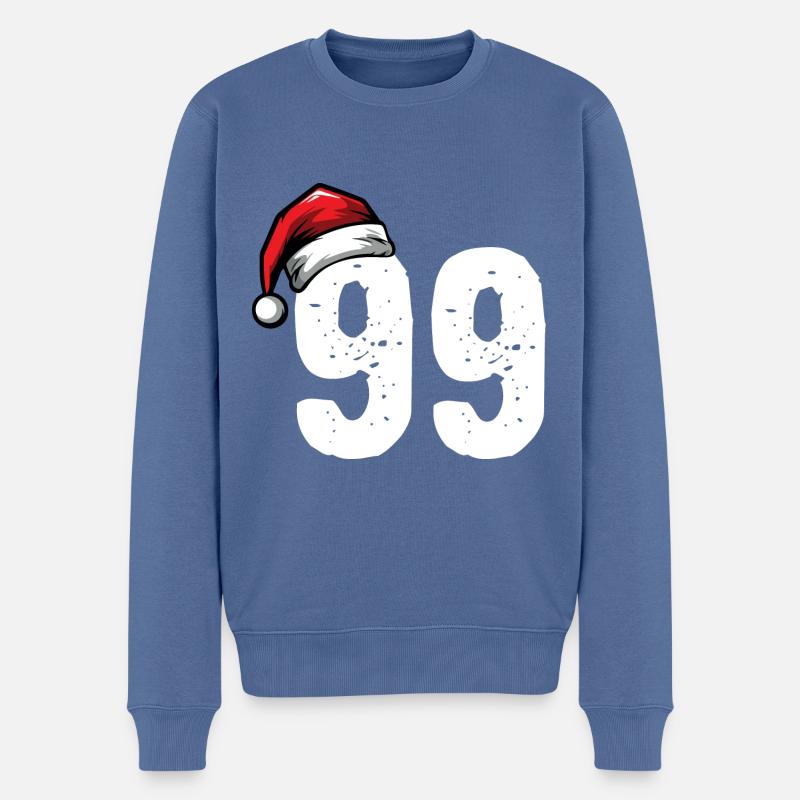 99 Numéro Noël - Pull Premium bio Homme - bleu pigeon
