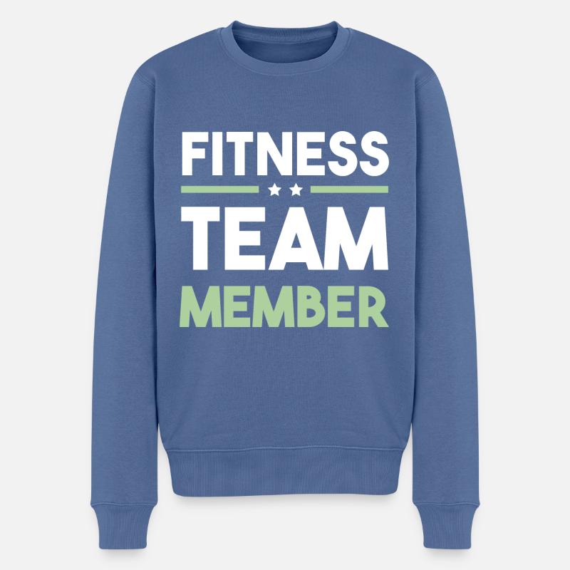 Fitness Team - Männer Premium Bio Pullover - Taubenblau