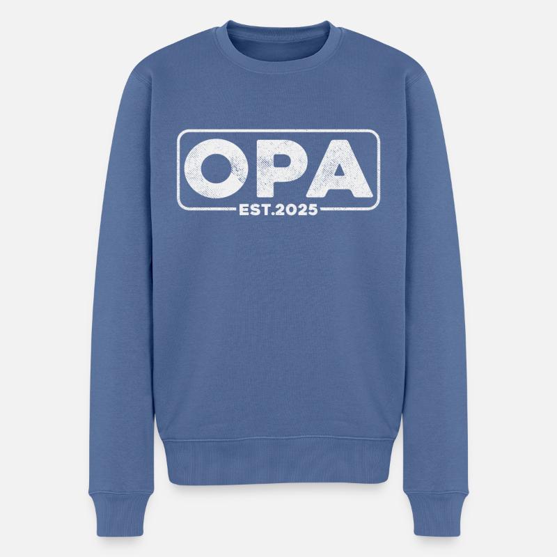 Papy 2025 - Pull Premium bio Homme - bleu pigeon
