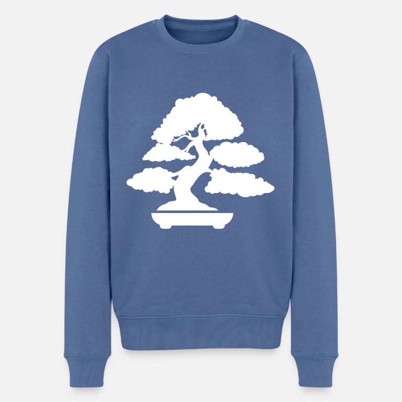 Symbole de l’icône bonsaï - Pull Premium bio Homme - bleu pigeon