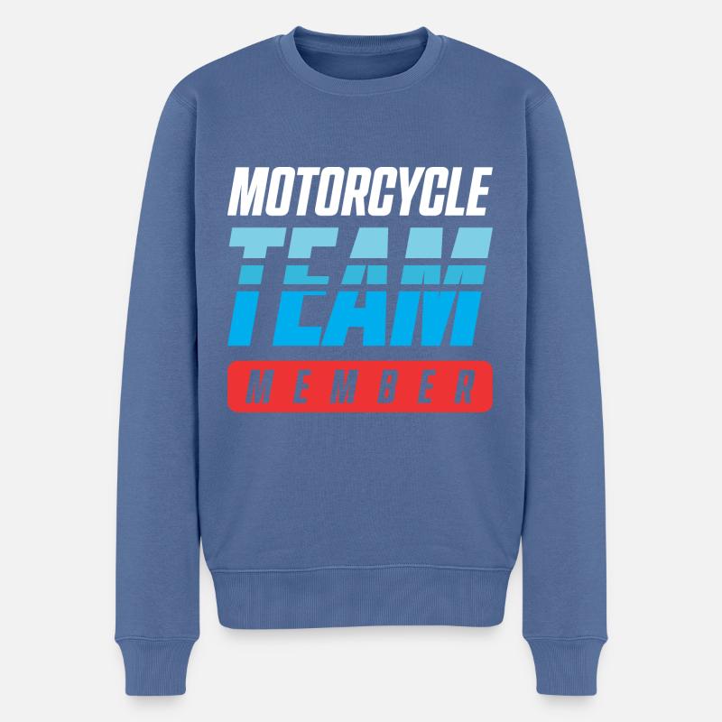 Motorcycle Team - Männer Premium Bio Pullover - Taubenblau