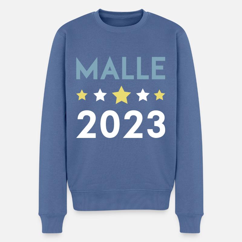 Malle 2023 Couronne - Pull Premium bio Homme - bleu pigeon