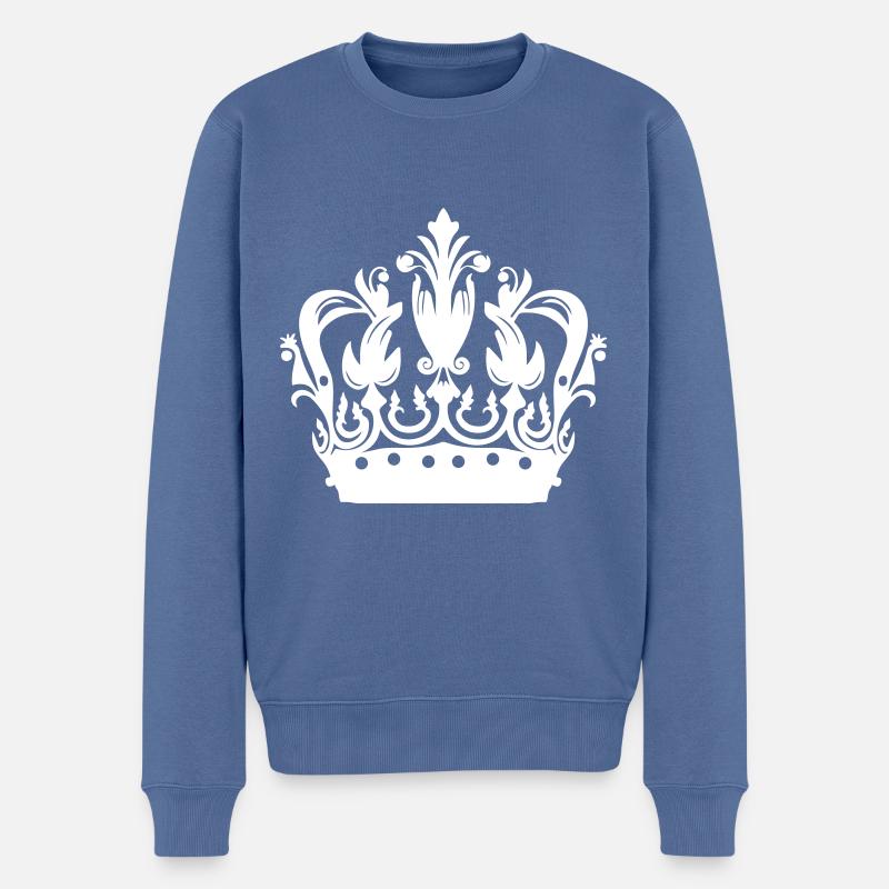 Krone Symbol - Männer Premium Bio Pullover - Taubenblau