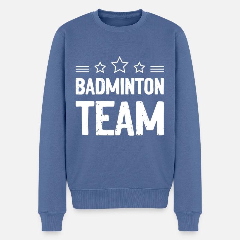 Équipe de badminton Mannschaft - Pull Premium bio Homme - bleu pigeon