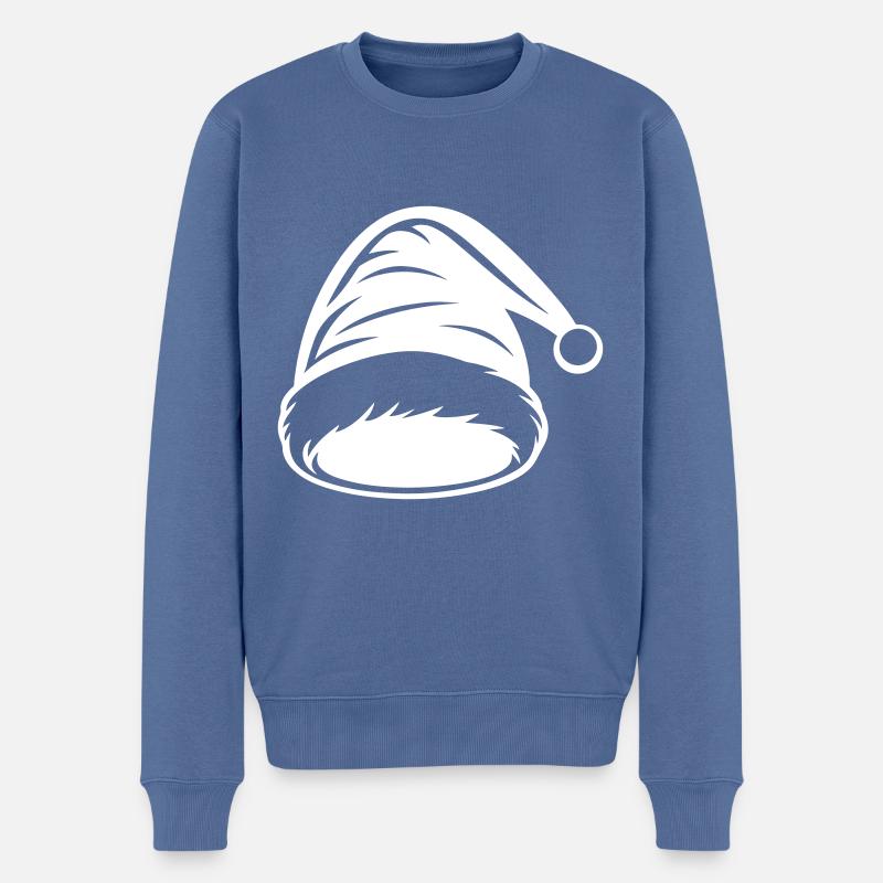Chapeau de Père Noël chapeau - Pull Premium bio Homme - bleu pigeon