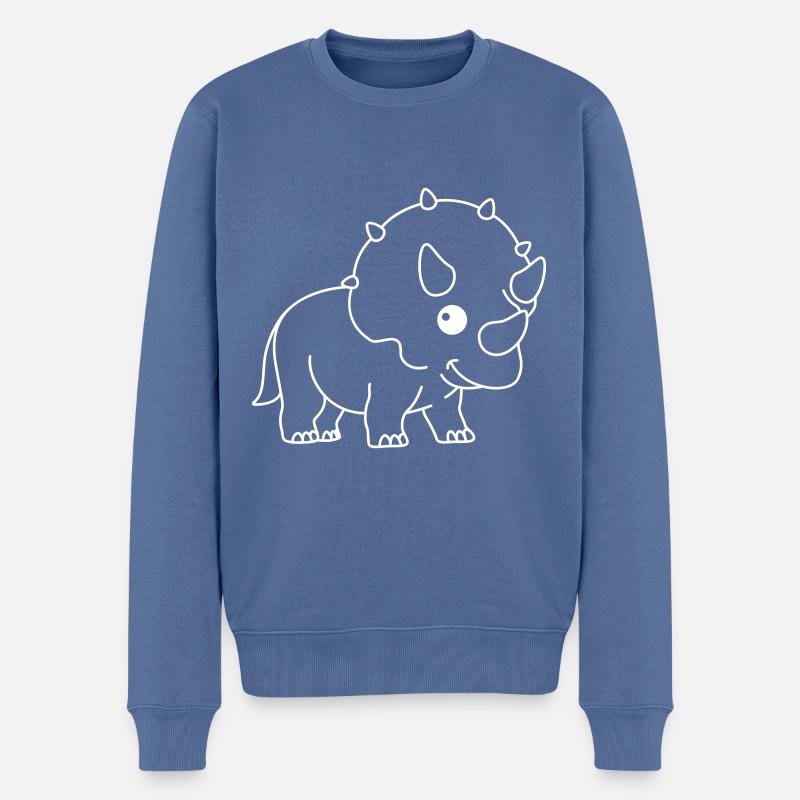 Bande dessinée Dinosaur triceratops - Pull Premium bio Homme - bleu pigeon