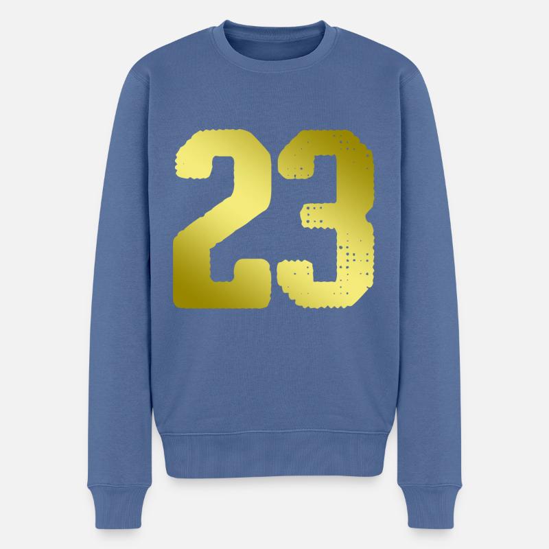 23 Maillot numéro - Pull Premium bio Homme - bleu pigeon