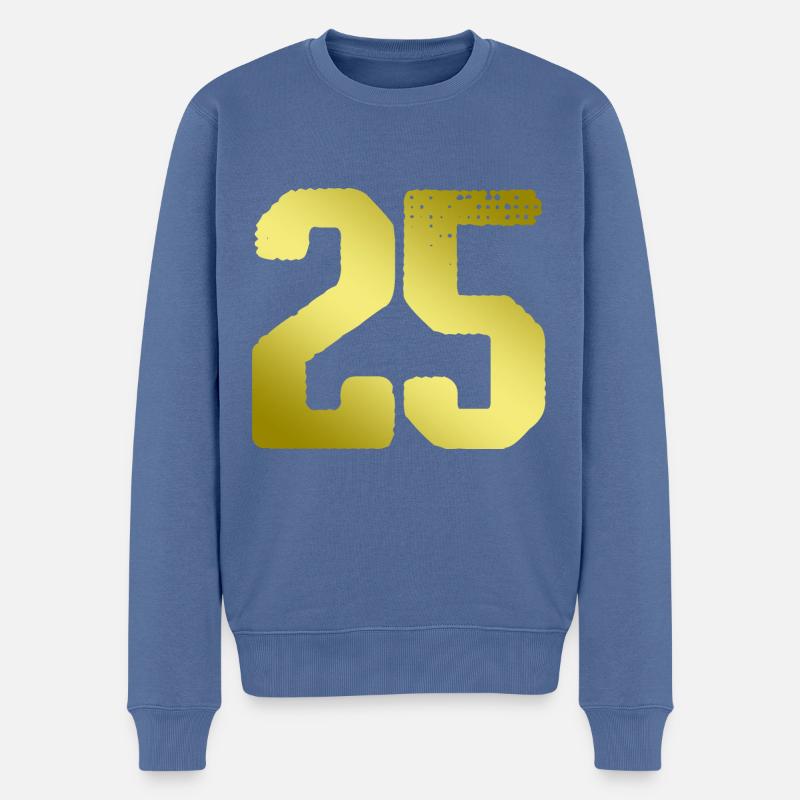 25 Zahl Trikot - Männer Premium Bio Pullover - Taubenblau
