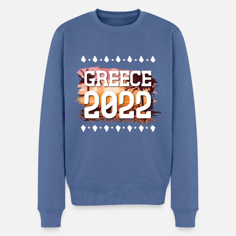 Greece 2022 - Männer Premium Bio Pullover - Taubenblau