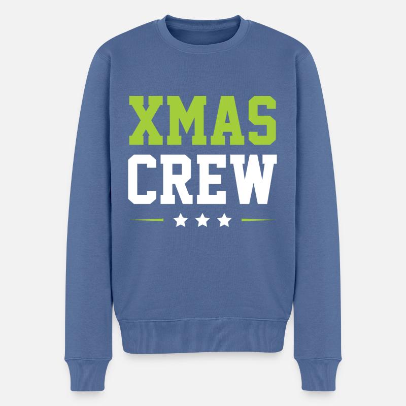 Xmas Crew - Männer Premium Bio Pullover - Taubenblau