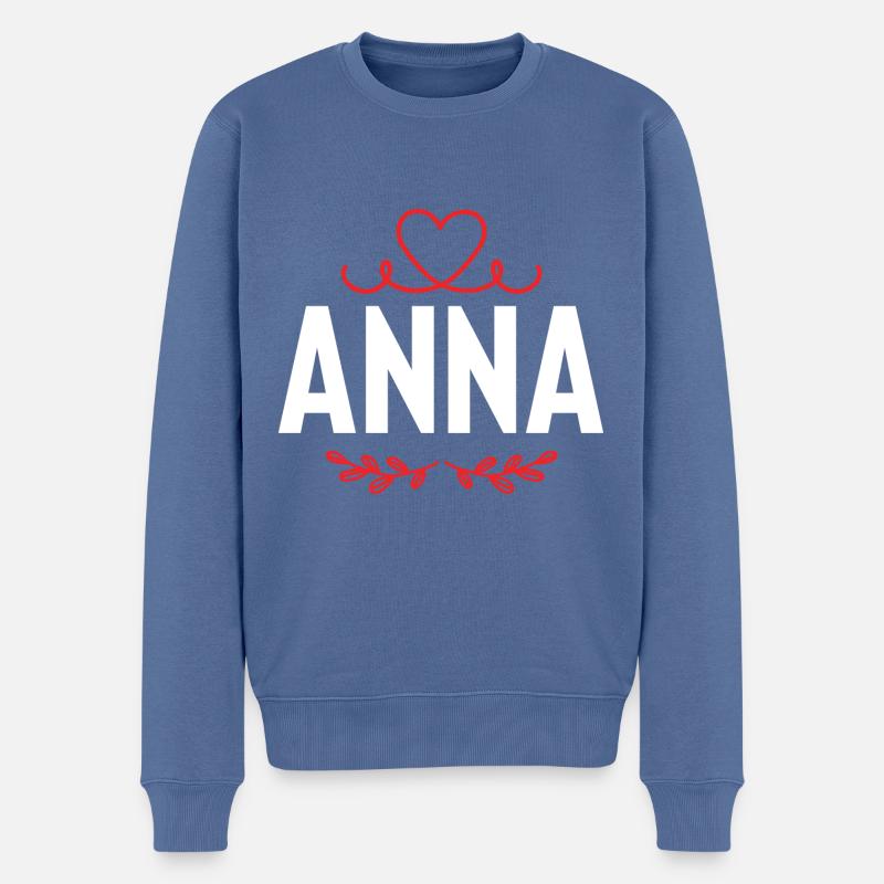 Anna - Pull Premium bio Homme - bleu pigeon