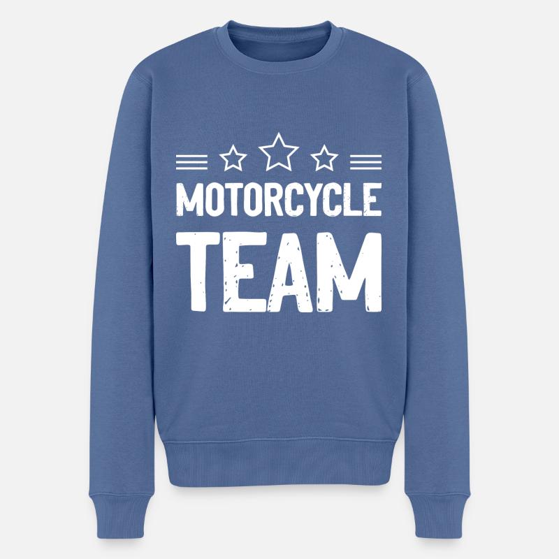 Motorcycle Team - Men's Premium Organic Jumper - stone blue