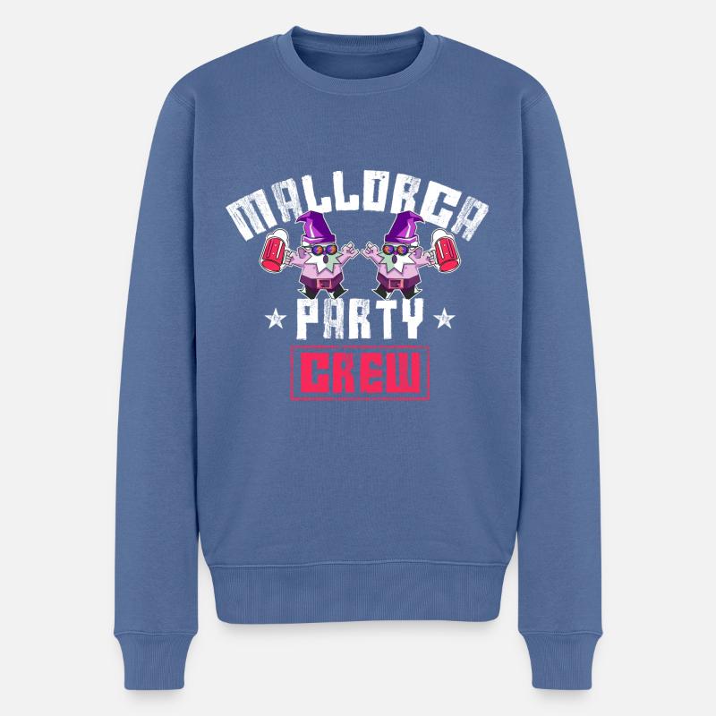 Mallorca Party Crew - Männer Premium Bio Pullover - Taubenblau