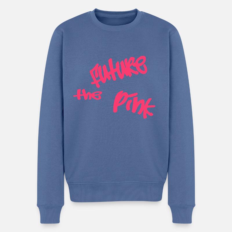 Die Zukunft ist Pink. Coole und lustige Sprüche. - Männer Premium Bio Pullover - Taubenblau