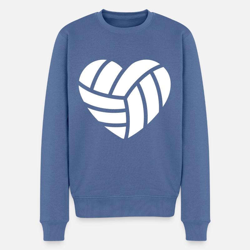 Cœur de volleyball - Pull Premium bio Homme - bleu pigeon