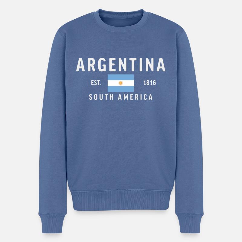 Argentine Est 1816 Millésime - Pull Premium bio Homme - bleu pigeon