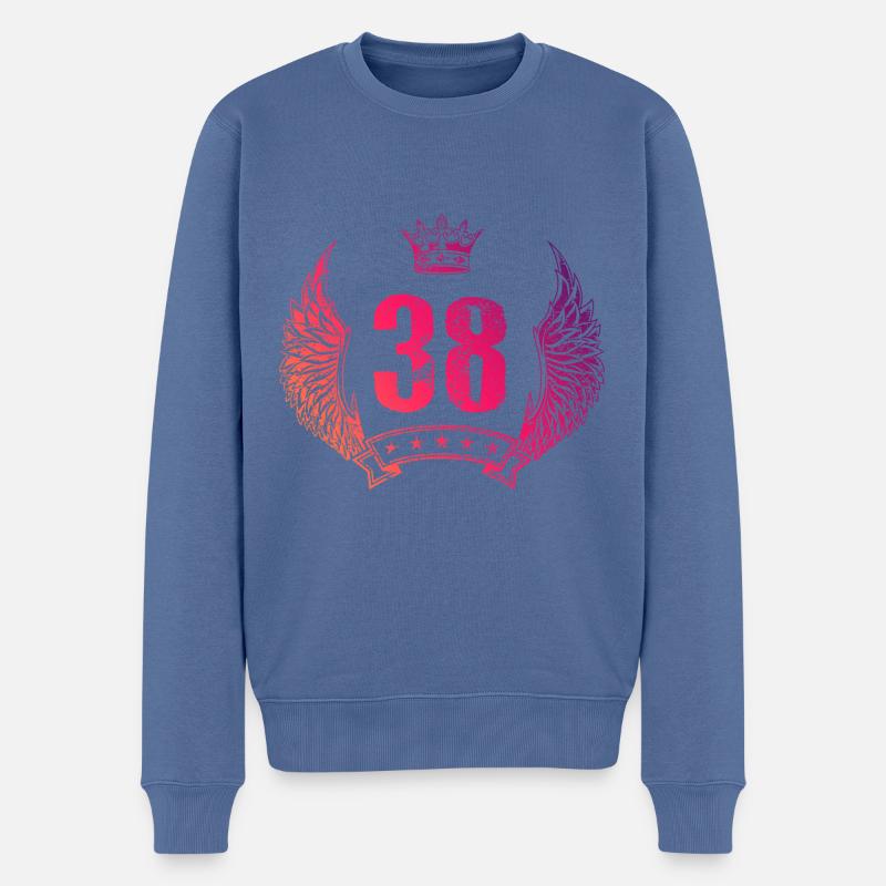 38 Couronne numérique - Pull Premium bio Homme - bleu pigeon