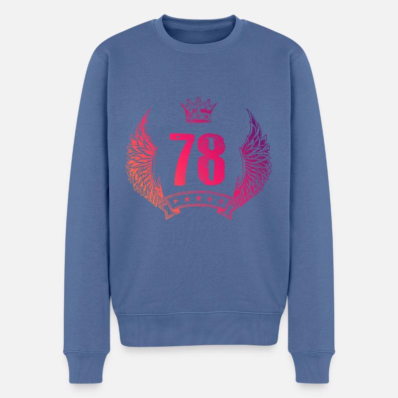 78 Couronne numérique - Pull Premium bio Homme - bleu pigeon