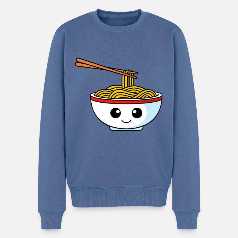 Nudeln Comic - Männer Premium Bio Pullover - Taubenblau