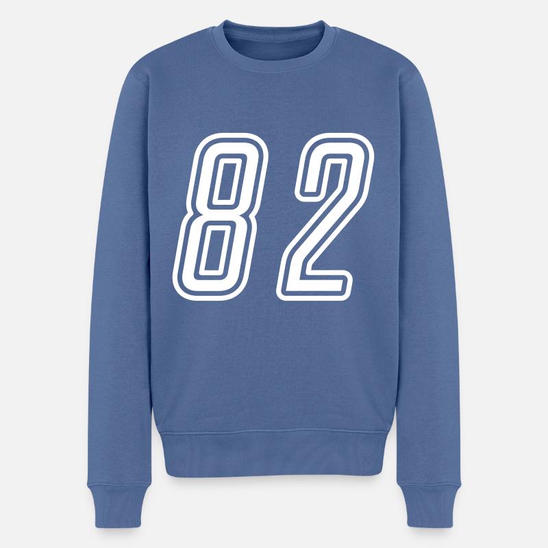 82 Zahl nummer - Männer Premium Bio Pullover - Taubenblau