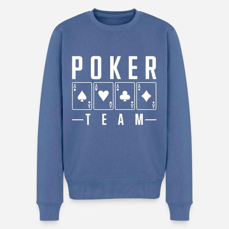 équipe de poker - Pull Premium bio Homme - bleu pigeon