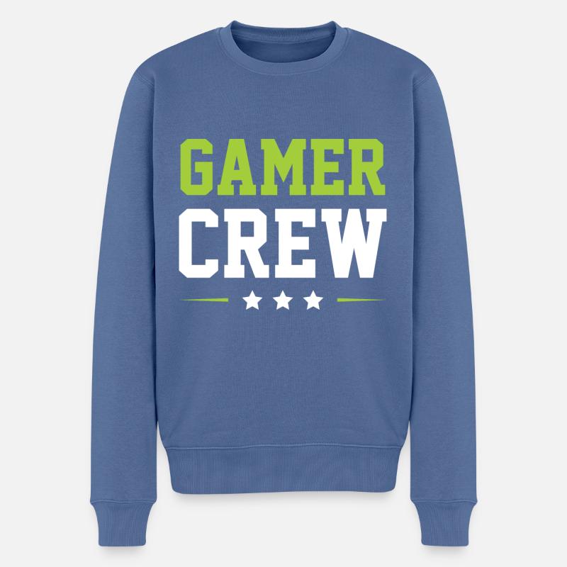 Gamer Crew - Männer Premium Bio Pullover - Taubenblau