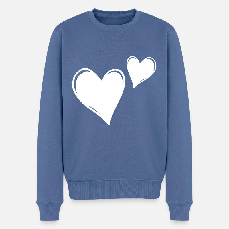 herzen symbol love - Männer Premium Bio Pullover - Taubenblau
