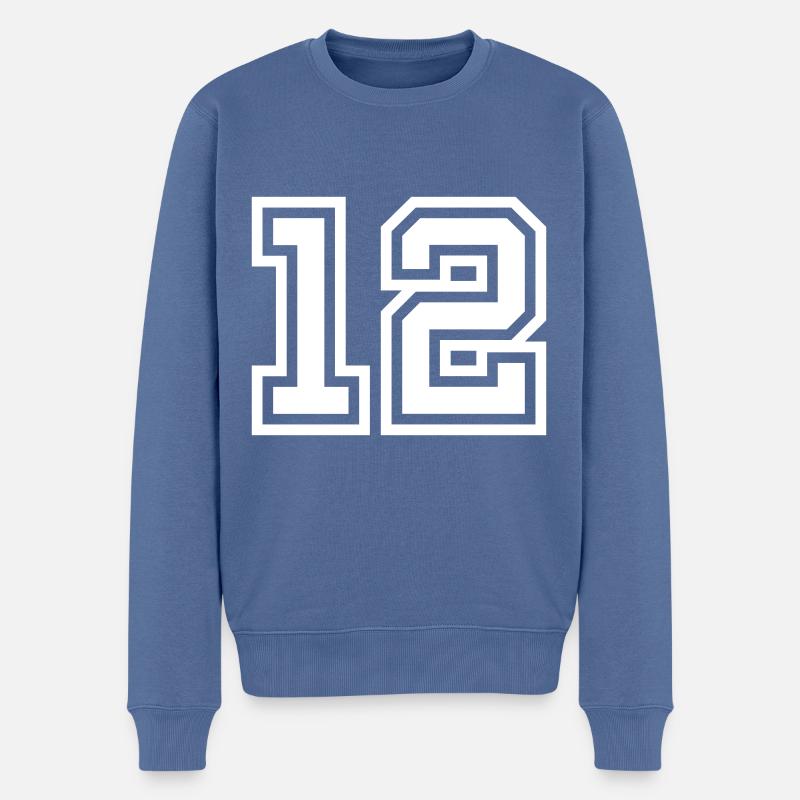 Symbole de 12 chiffres - Pull Premium bio Homme - bleu pigeon