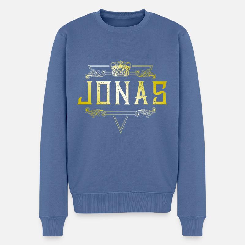 Jonas - Männer Premium Bio Pullover - Taubenblau