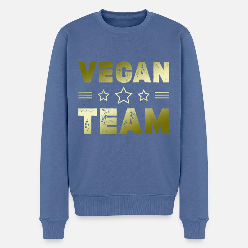 Vegan Team - Männer Premium Bio Pullover - Taubenblau