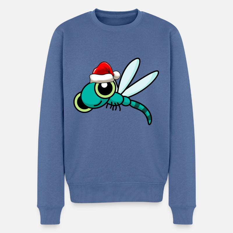 Drachenfliege Weihnachten libelle - Männer Premium Bio Pullover - Taubenblau