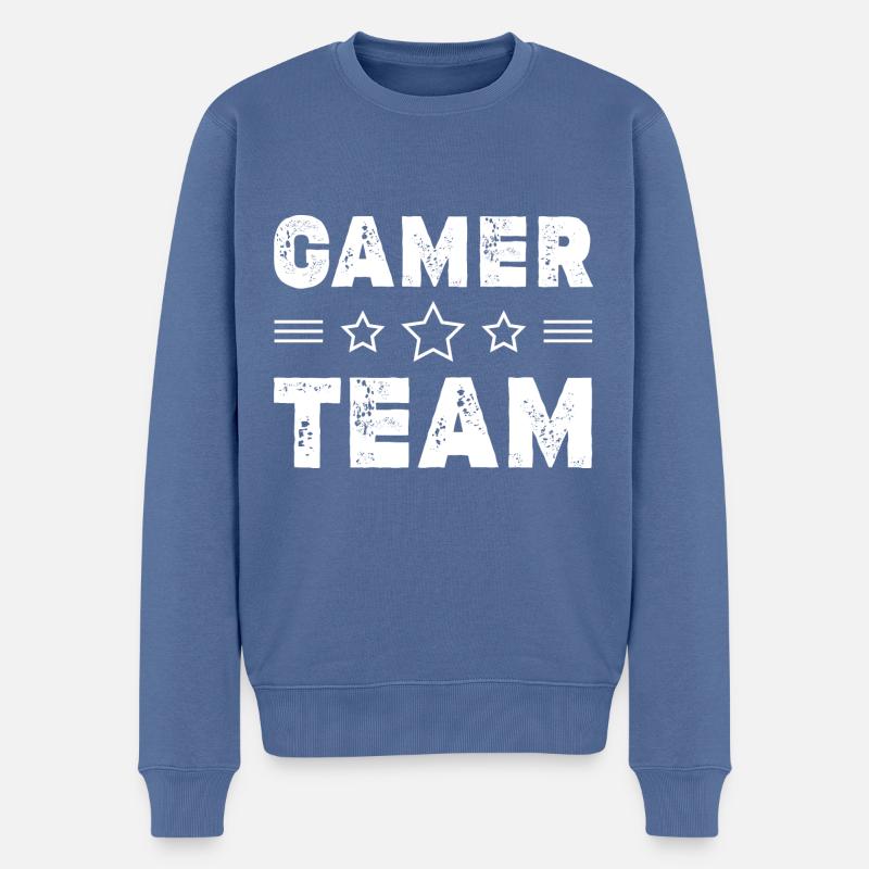 Gamer Team - Männer Premium Bio Pullover - Taubenblau