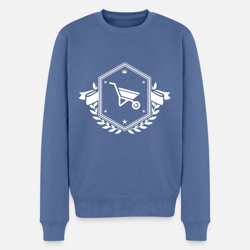 Symbole de brouette - Pull Premium bio Homme - bleu pigeon