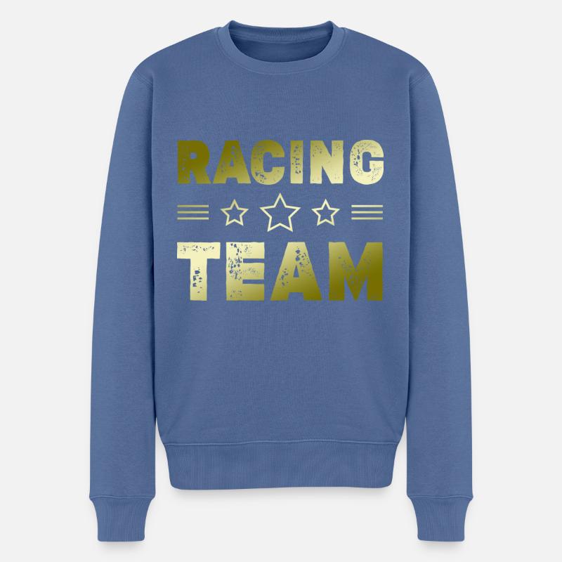 Racing Team - Männer Premium Bio Pullover - Taubenblau